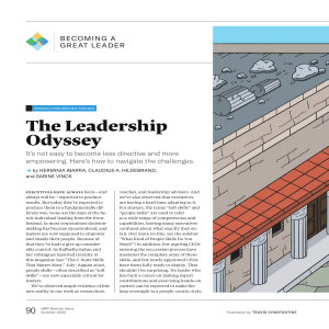 Becoming a Great Leader: The Leadership Odyssey