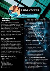 Festus Onwong'a - AI & Cybersecurity Engineer Resume