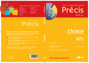 Manuel Chimie MPSI : Cours, Méthodes, Exercices