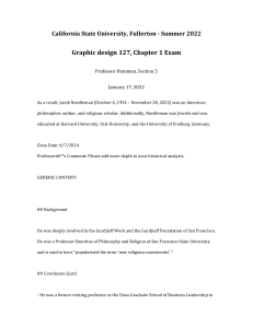 Graphic Design Exam: Needleman's Philosophy & Gurdjieff