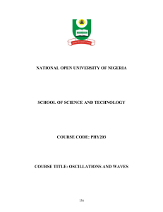 Oscillations and Waves: Course Material PHY203