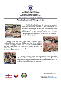 SSLG Gift Giving Activity Report - Sinonoc National High School