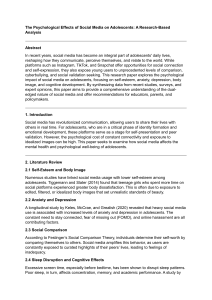 Psychological Effects of Social Media on Adolescents: Research Analysis