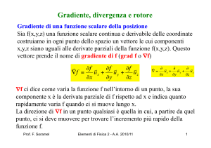 Gradiente, Divergenza e Rotore: Appunti di Calcolo Vettoriale