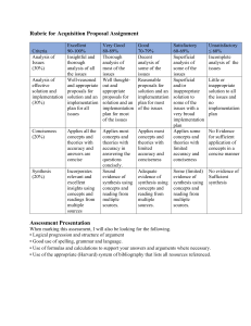 Acquisition Proposal Rubric: Assessment Criteria & Guidelines