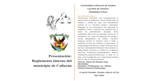 Presentaci&oacute;n Reglamento Interno de Culiac&aacute;n
