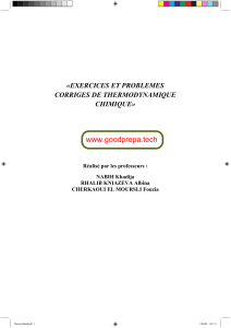 Exercices et problèmes de thermodynamique chimique avec solutions
