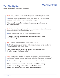 Obesity Bias: Motivational Interviewing Guide