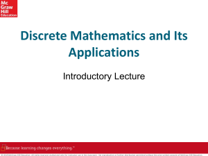 Discrete Mathematics: An Introductory Lecture