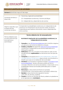 Plan de curso Probabilidad y Estadística: Probabilidad Condicional
