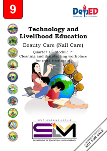 Beauty Care: Cleaning & Disinfecting Workplace (Grade 9)