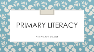 Primary Literacy Lesson Plan: Week 5, Term 1
