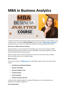 MBA in Business Analytics: Career & Curriculum Overview