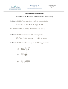 Calculus Tutorial: Maclaurin, Taylor & Power Series