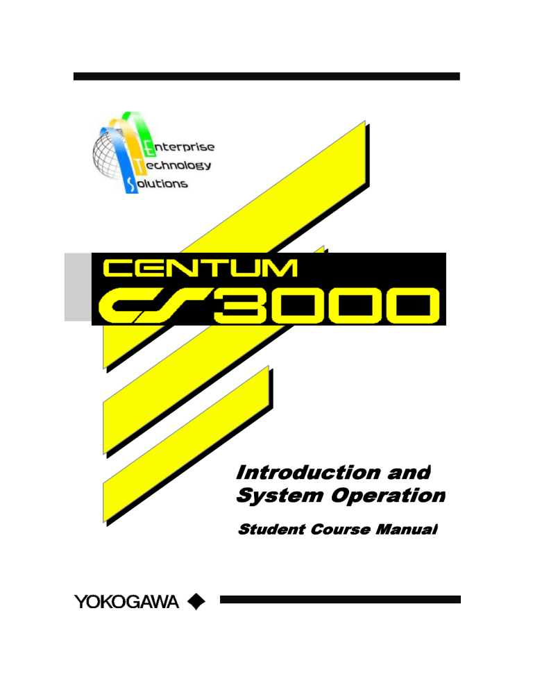 CENTUM CS3000 Training Manual: System Operation & Design