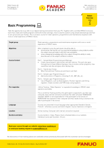 FANUC Basic Robot Programming Course Description