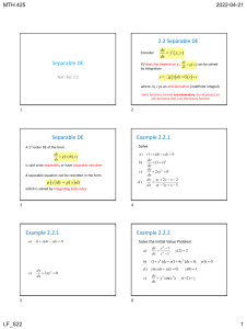 Separable Differential Equations: Definition & Examples