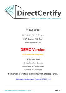 Huawei H12-811_V1.0 HCIA-Datacom Exam Demo