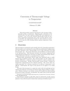 Thermocouple Voltage to Temperature Conversion