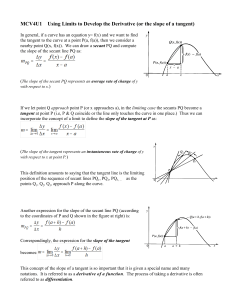 Derivatives Using Limits: First Principles Worksheet