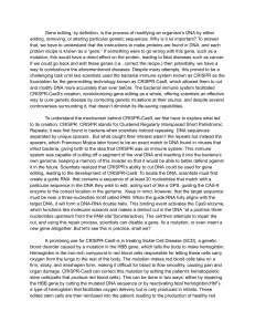 CRISPR-Cas9 Gene Editing: Mechanism, Application & Ethics