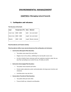 Natural Hazards: Earthquakes, Cyclones, Flooding - Management
