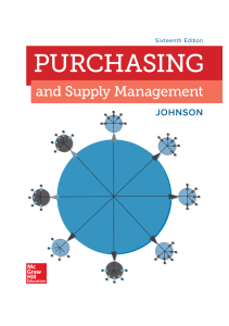 Purchasing & Supply Management: Operations & Supply Chain Textbook