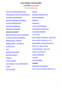 A320 Normal Procedures Checklist | TheAirlinePilots.com