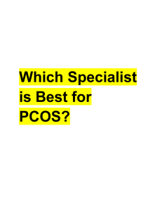 PCOS Specialists: Which Doctor is Best for Polycystic Ovary Syndrome?