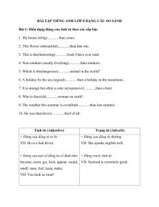 English Comparative Adjectives Worksheet for Grade 8