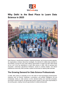 Learn Data Science in Delhi 2025: Best Place & Opportunities