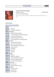 Types and Programming Languages Textbook
