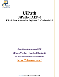UiPath Test Automation Engineer Exam Q&A (Demo)