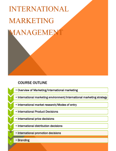 International Marketing Management Course Outline