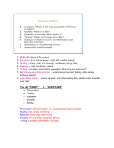 C/C+PQRST Pain Assessment Guide