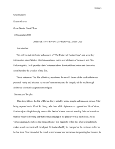Dorian Gray Movie Review Outline | Film Analysis