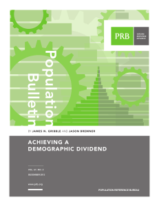 Achieving a Demographic Dividend: Population Growth & Economy