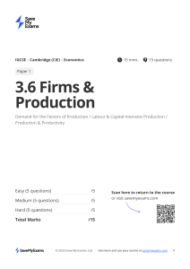 IGCSE Economics: Firms & Production Exam Paper