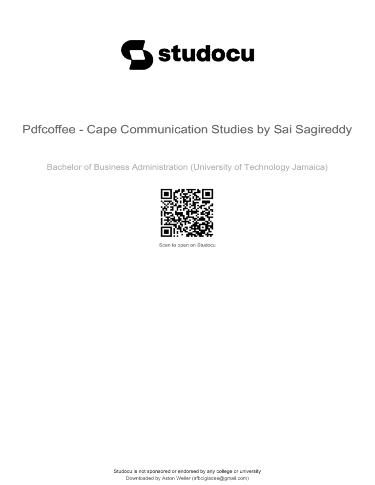 CAPE Communication Studies Notes & Essays