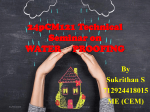 Waterproofing Techniques: A Technical Seminar