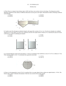Hydraulics Problem Set: Open Channel & Pipe Flow