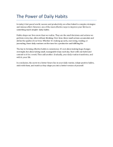 The Power of Daily Habits: Improve Your Life