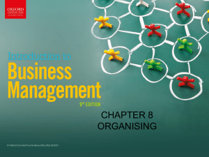 Organising in Business Management: Chapter 8