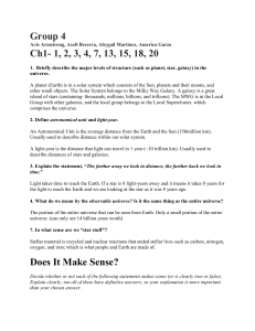 Astronomy Homework: Universe Structure & Concepts