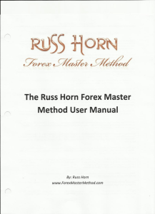 Russ Horn Forex Master Method User Manual