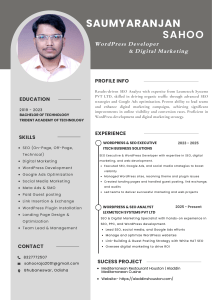 Saumyarajan Sahoo - WordPress Developer & Digital Marketing Resume