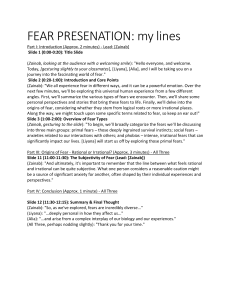 Fear Presentation: Types, Origins, and Subjectivity