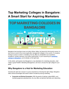 Top Marketing Colleges in Bangalore: A Guide for Aspiring Marketers