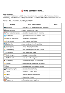Hobbies Find Someone Who Worksheet