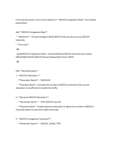 SDCCH Congestion Rate & Optimization Parameters